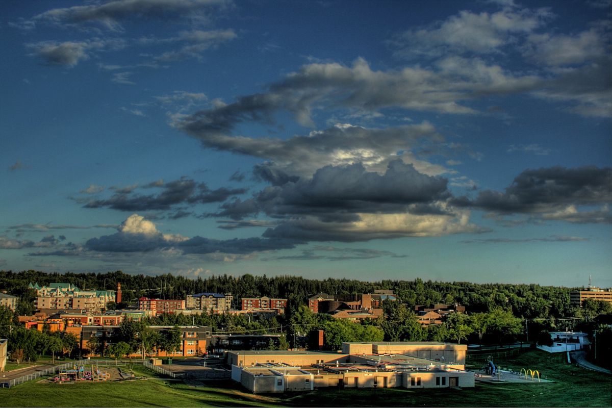 A school and playground in Alberta