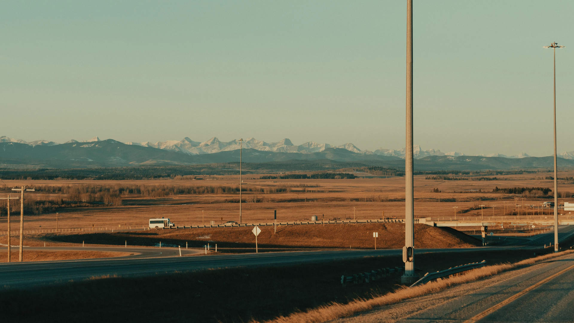 Cars driving on the highway in Alberta